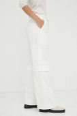 Бавовняні штани Day Birger et Mikkelsen колір білий широке висока посадка