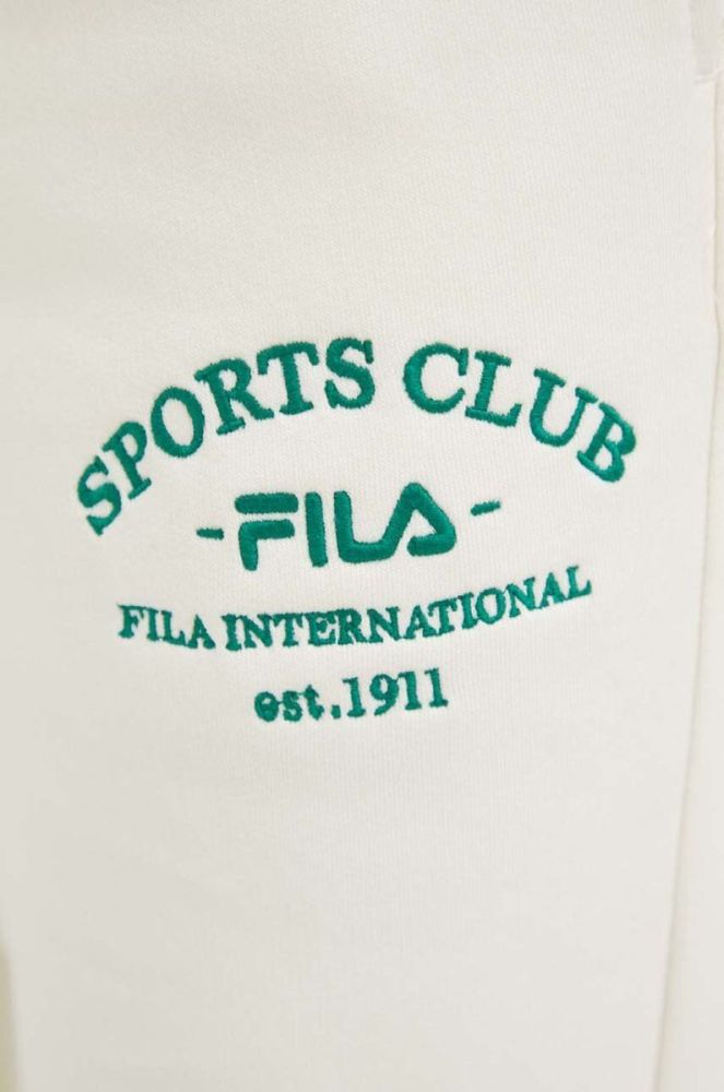 Спортивні штани Fila колір бежевий з аплікацією фото 4