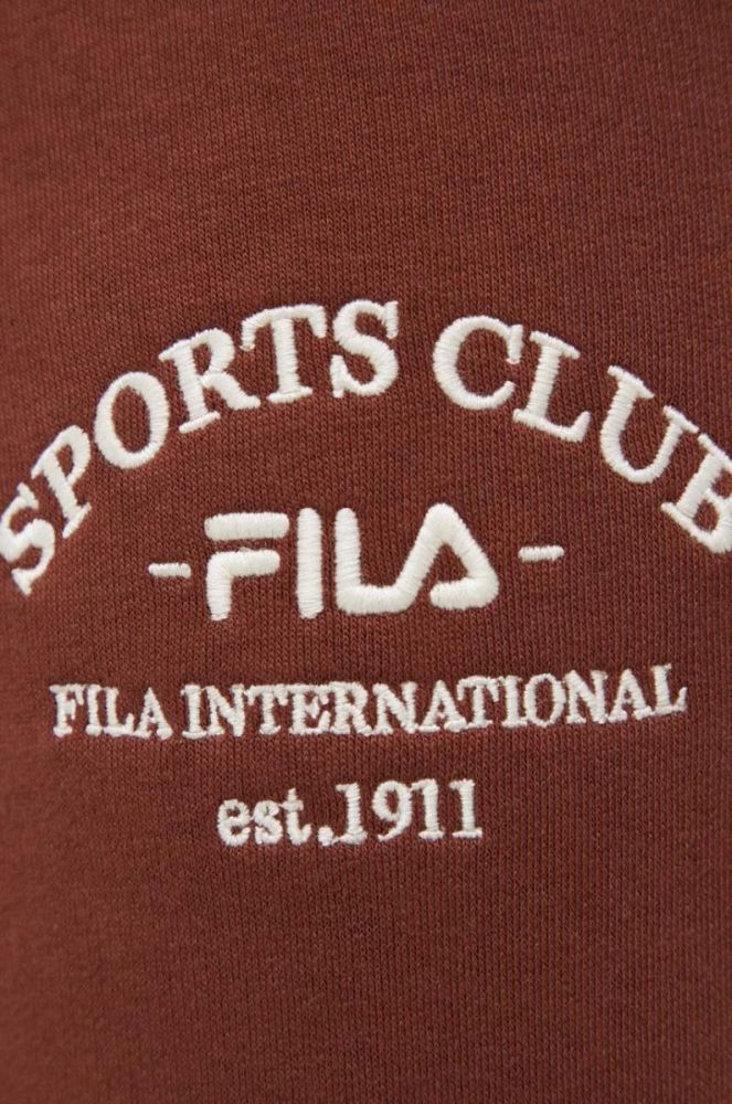 Спортивні штани Fila колір коричневий з аплікацією фото 4