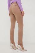 Штани Liu Jo жіночі колір коричневий облягаюче висока посадка
