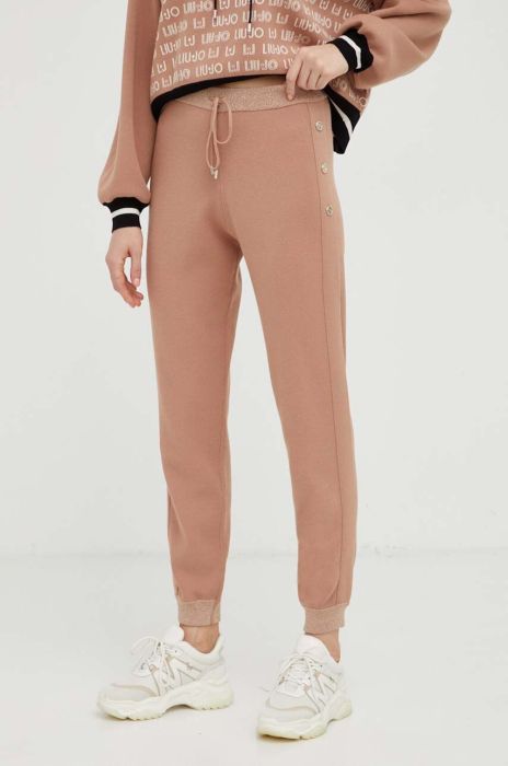Спортивні штани Liu Jo колір рожевий однотонні