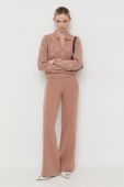 Штани Liu Jo жіночі колір бежевий пряме висока посадка (3512497)