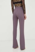 Штани Elisabetta Franchi жіночі колір фіолетовий кльош висока посадка