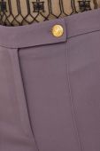 Штани Elisabetta Franchi жіночі колір фіолетовий кльош висока посадка