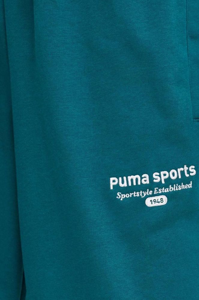 Спортивні штани Puma колір зелений однотонні (3568250) фото 4