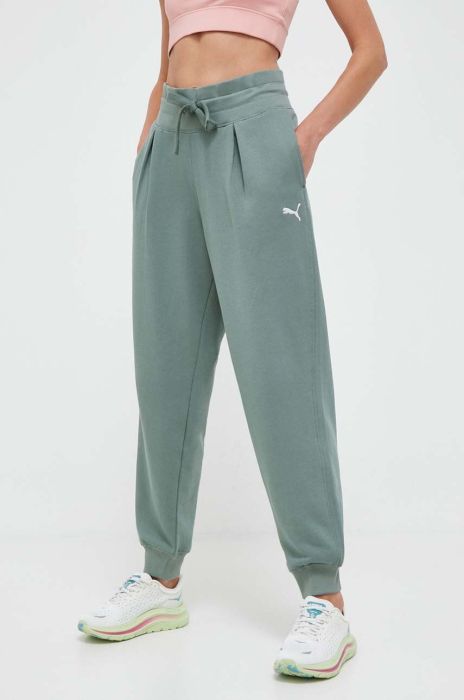 Спортивні штани Puma колір зелений однотонні (3443012)