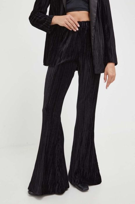 Штани Twinset жіночі колір чорний кльош висока посадка (3467500)