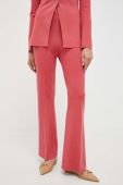 Штани Twinset жіночі колір рожевий кльош висока посадка