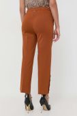Штани Twinset жіночі колір коричневий пряме висока посадка
