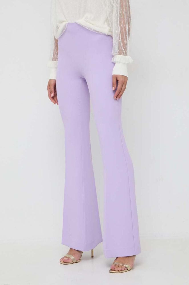 Штани Twinset жіночі колір фіолетовий кльош висока посадка