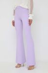 Штани Twinset жіночі колір фіолетовий кльош висока посадка