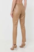 Штани Twinset жіночі колір бежевий облягаюче висока посадка