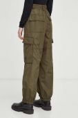 Штани Herskind Edwin жіночі колір зелений фасон cargo висока посадка