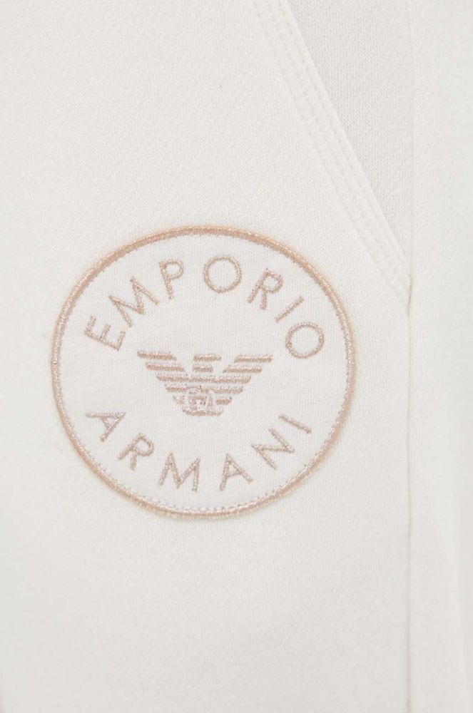 Штани лаунж Emporio Armani Underwear колір бежевий однотонні фото 4