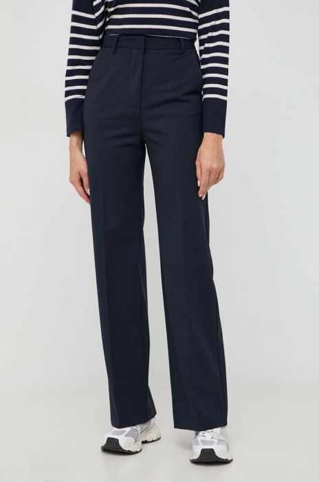 Штани з домішкою вовни Weekend Max Mara x Kate Phelan колір синій прямі висока посадка