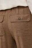 Вовняні штани Weekend Max Mara колір коричневий пряме висока посадка