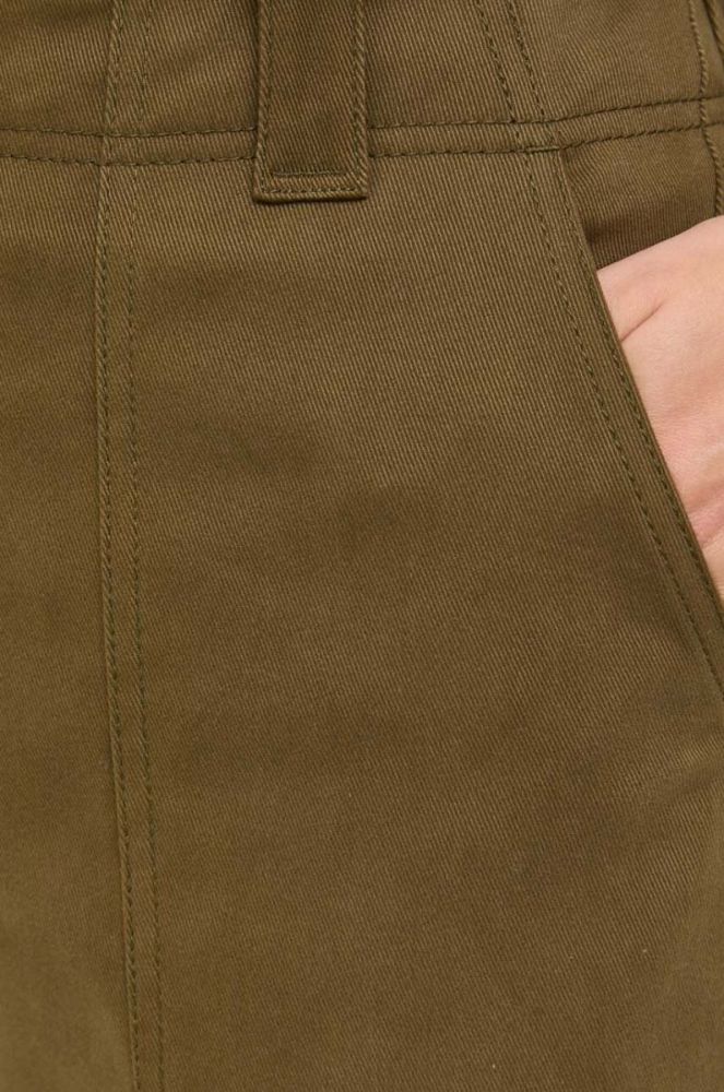 Штани Weekend Max Mara жіночі колір зелений пряме висока посадка фото 4