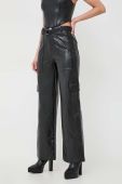 Штани Guess жіночі колір чорний пряме висока посадка (3648415)