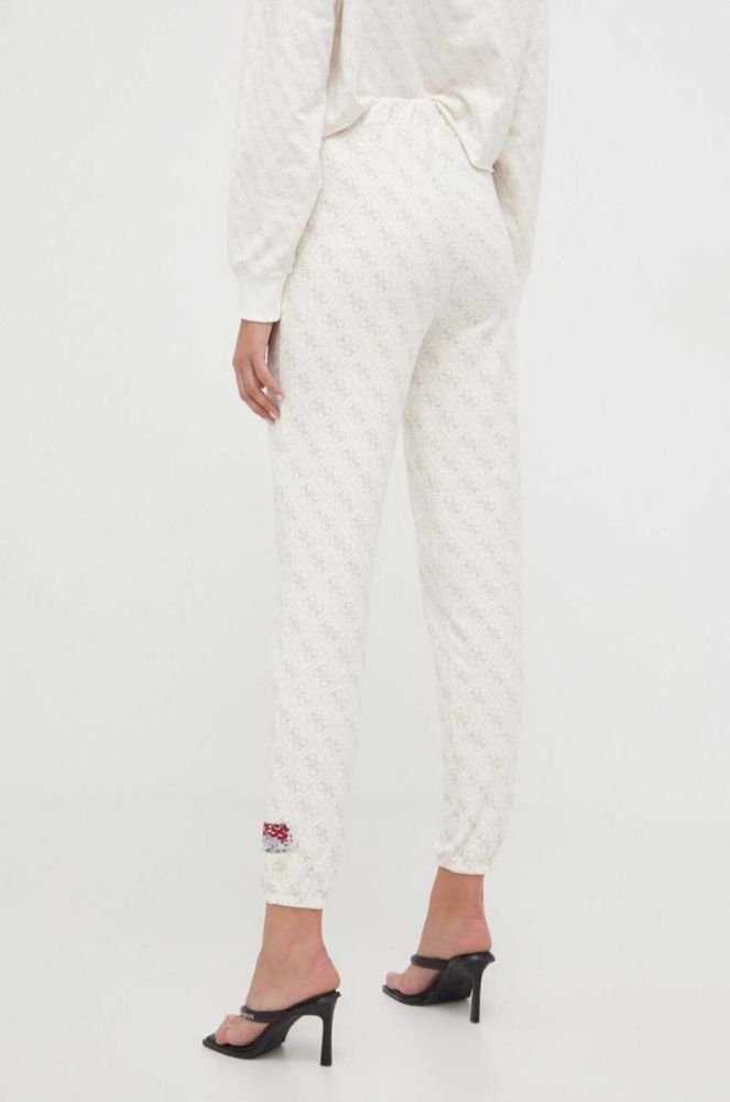 Спортивні штани Guess x Bradalised колір бежевий візерунок фото 3