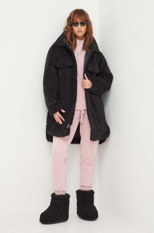 Бавовняні спортивні штани UGG колір рожевий однотонні фото 2