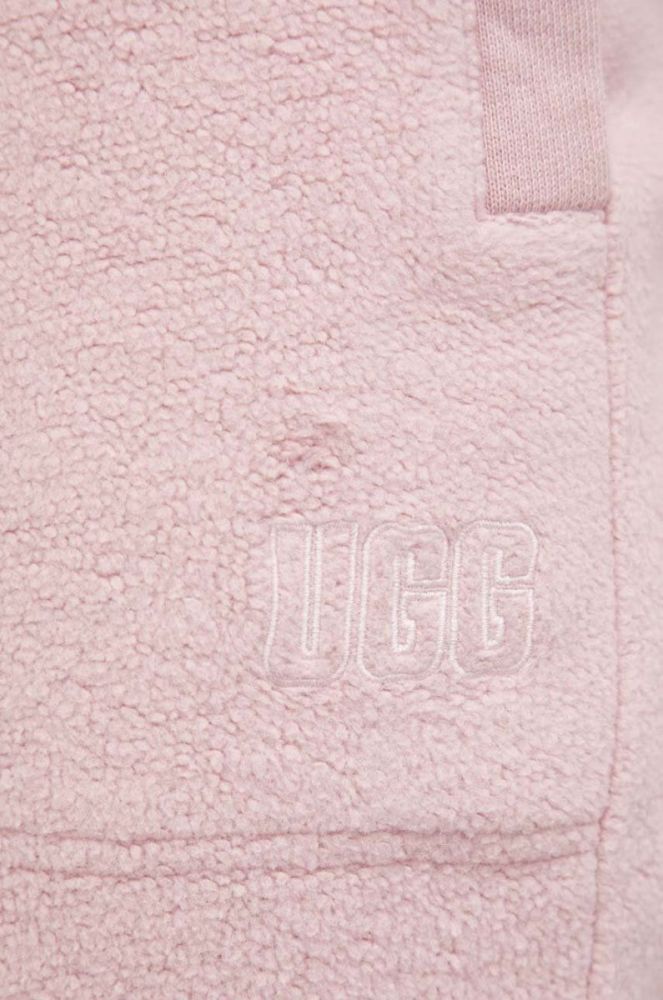 Бавовняні спортивні штани UGG колір рожевий однотонні фото 4
