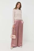 Штани Max Mara Leisure жіночі колір рожевий широке висока посадка (3430822)