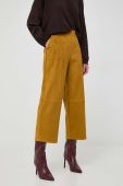 Штани Max Mara Leisure жіночі колір жовтий пряме висока посадка