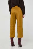 Штани Max Mara Leisure жіночі колір жовтий пряме висока посадка