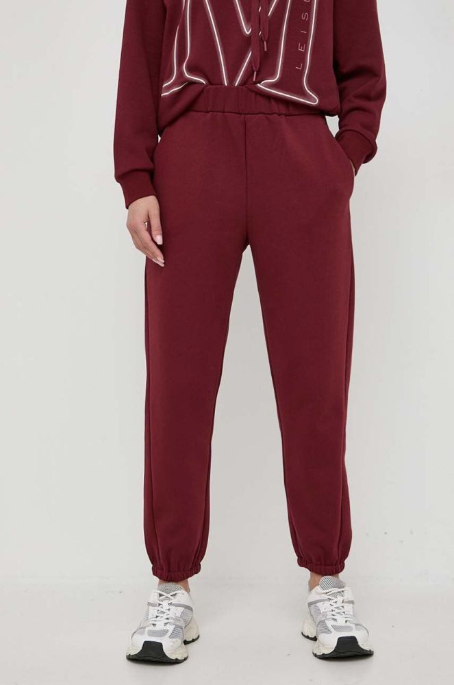Спортивні штани Max Mara Leisure колір бордовий однотонні