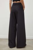 Штани Alohas жіночі колір чорний пряме висока посадка