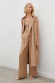 Штани Alohas Valentina жіночі колір бежевий прямі висока посадка