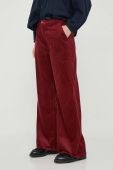 Штани Pepe Jeans CECILIA CORD жіночі колір бордовий широкі висока посадка