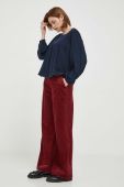 Штани Pepe Jeans CECILIA CORD жіночі колір бордовий широкі висока посадка