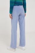 Штани United Colors of Benetton жіночі широке висока посадка колір блакитний (3606077)