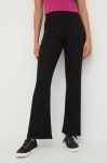 Штани United Colors of Benetton жіночі колір чорний пряме висока посадка (3394901)