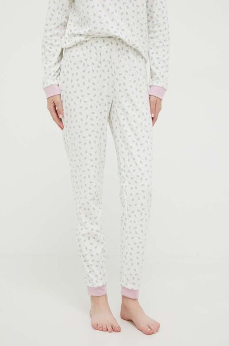 Штани лаунж United Colors of Benetton колір бежевий візерунок