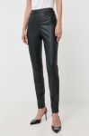 Штани Boss Orange BOSS ORANGE жіночі колір чорний облягаючі висока посадка
