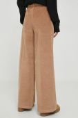 Штани United Colors of Benetton жіночі колір коричневий широке висока посадка (3633370)