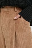 Штани United Colors of Benetton жіночі колір коричневий широке висока посадка (3633370)