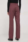 Штани з домішкою вовни United Colors of Benetton колір рожевий пряме висока посадка