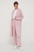 Штани з домішкою вовни United Colors of Benetton колір рожевий однотонні