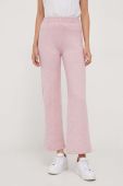 Штани з домішкою вовни United Colors of Benetton колір рожевий однотонні