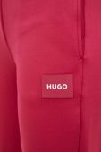 Штани лаунж HUGO колір рожевий однотонні (3572042)