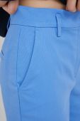 Штани Sisley жіночі фасон сигарети висока посадка колір блакитний