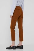 Штани Sisley жіночі колір коричневий пряме висока посадка