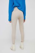 Штани Sisley жіночі колір бежевий облягаюче висока посадка (3551264)