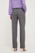 Штани з домішкою вовни Pinko колір сірий пряме висока посадка (3443083)