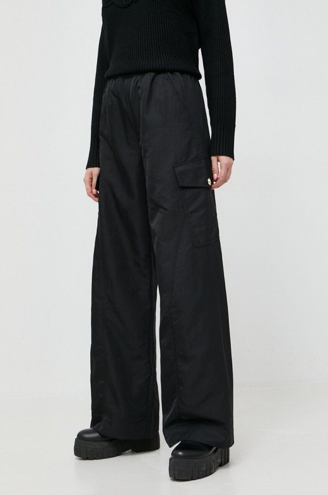 Штани Pinko жіночі колір чорний широке висока посадка (3555087)