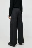 Штани Pinko жіночі колір чорний широке висока посадка (3555087)