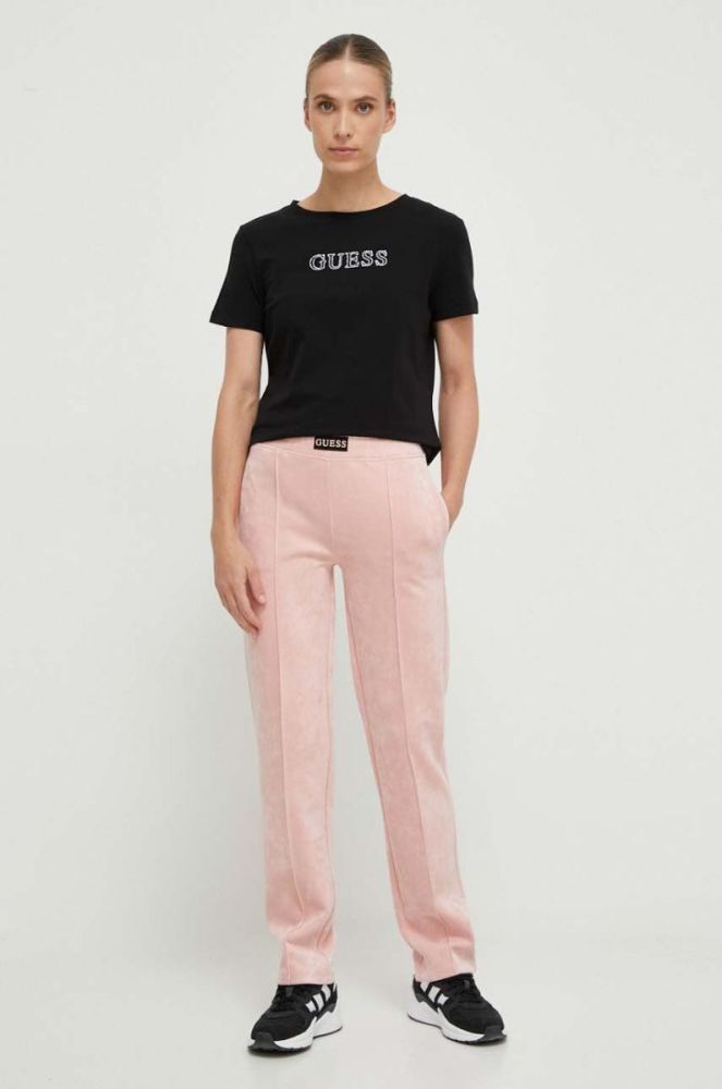 Спортивні штани Guess колір рожевий однотонні (3547446) фото 2